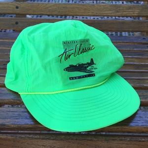 Winston Salem Air Classic 1996 crew show and fly-In SnapBack hat neon green cap